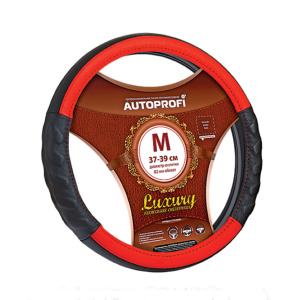 Кожаная оплётка руля AUTOPROFI AP-1070 BK/RD (M) Кожаная оплётка руля AUTOPROFI AP-1070 BK/RD (M)