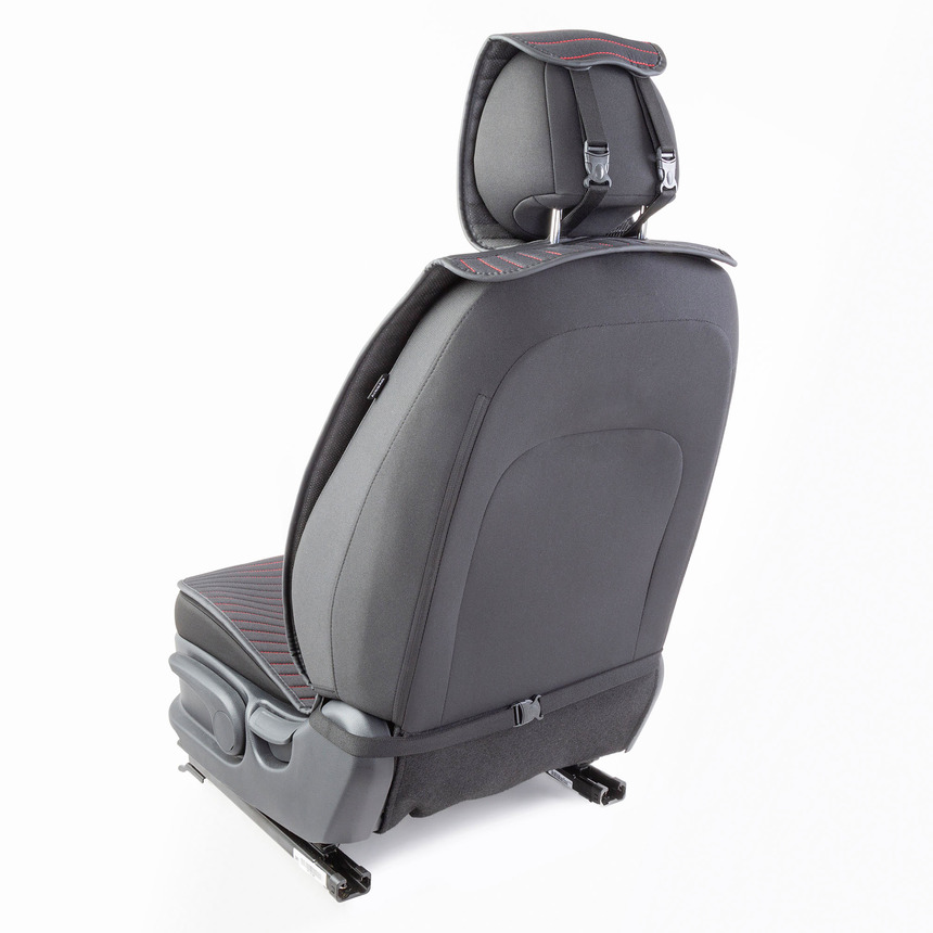 Накидки на передние сиденья "Car Performance", 2 шт., fiberflax CUS-1022 BK/RD Накидки на передние сиденья "Car Performance", 2 шт., fiberflax CUS-1022 BK/RD