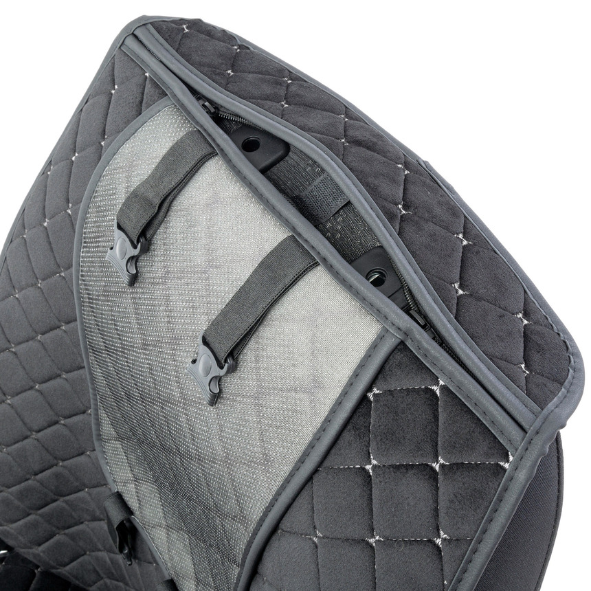 Накидки на передние сиденья "Car Performance", 2 шт., алькантара CUS-1012 BK/GY Накидки на передние сиденья "Car Performance", 2 шт., алькантара CUS-1012 BK/GY