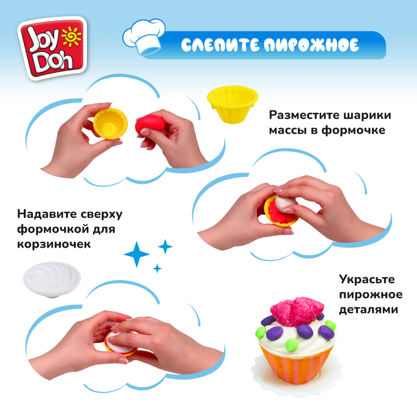 Масса для лепки Joy-Doh, набор ЛЮБИМЫЕ ПИРОЖНЫЕ KEKS-168 pot Масса для лепки Joy-Doh, набор ЛЮБИМЫЕ ПИРОЖНЫЕ KEKS-168 pot