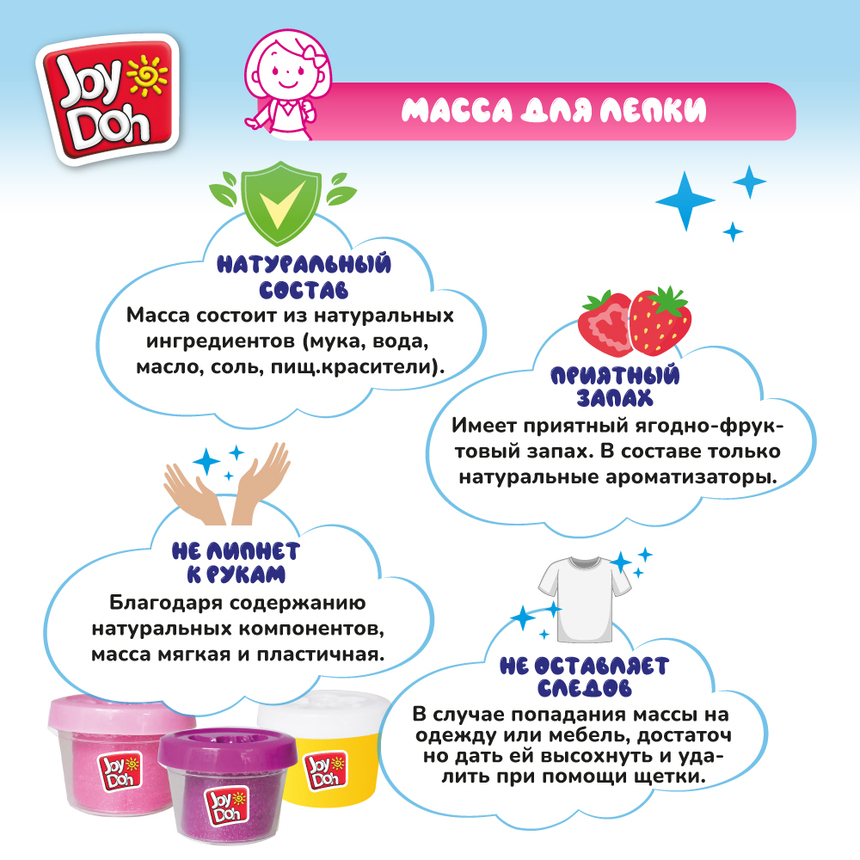 Масса для лепки Joy-Doh, набор ЕДИНОРОЖКИ UNIC-150 pot Масса для лепки Joy-Doh, набор ЕДИНОРОЖКИ UNIC-150 pot