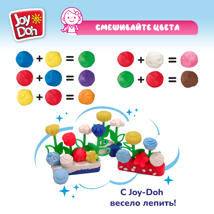 Масса для лепки Joy-Doh, набор ЦВЕТОЧНАЯ ОРАНЖЕРЕЯ FLOW-200 bag Масса для лепки Joy-Doh, набор ЦВЕТОЧНАЯ ОРАНЖЕРЕЯ FLOW-200 bag