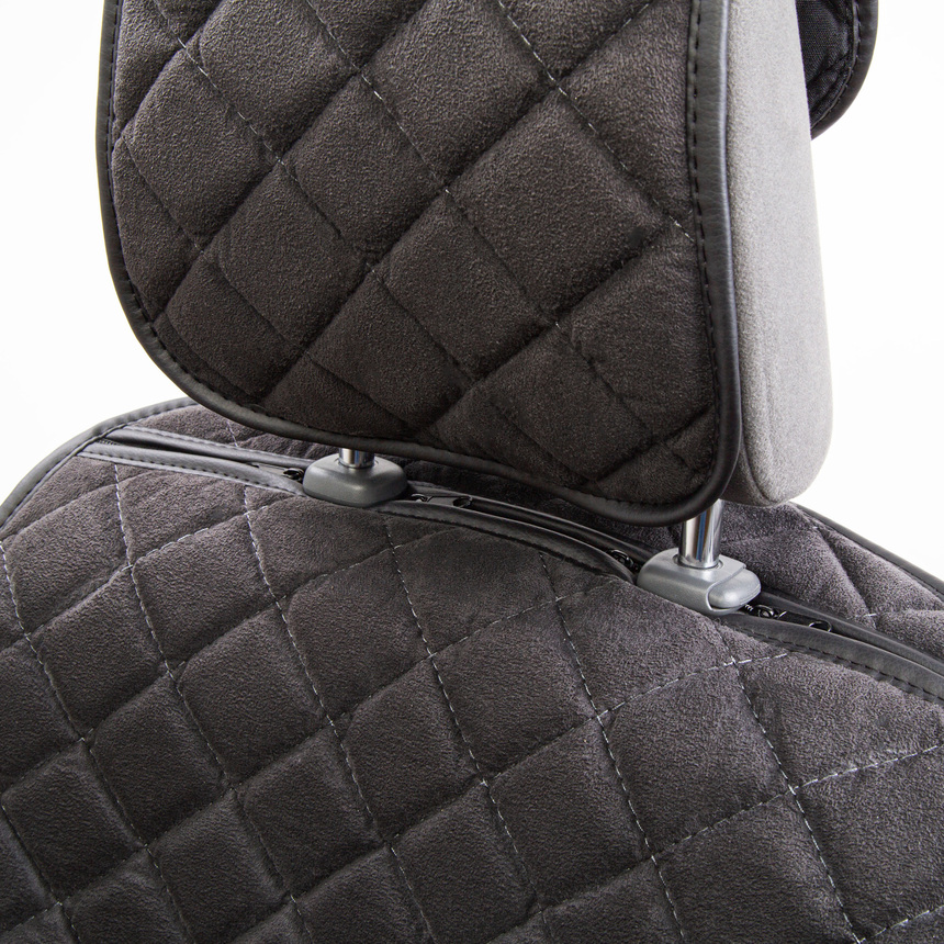 Комплект универсальных накидок на передние сиденья "CarPerformance", 2 шт., алькантара CP-210A BK Комплект универсальных накидок на передние сиденья "CarPerformance", 2 шт., алькантара CP-210A BK