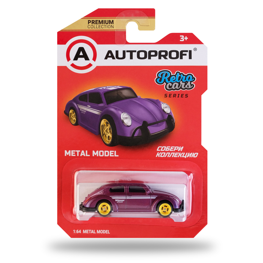 Машинка коллекционная 1:64, Серия RETRO CARS (VW Beetle), RET-002 RET-002 VIOLET