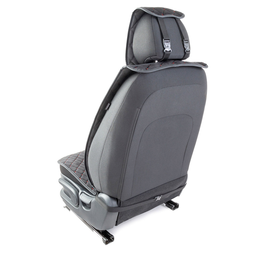 Накидки на передние сиденья "Car Performance", 2 шт., алькантара CUS-1012 BK/RD Накидки на передние сиденья "Car Performance", 2 шт., алькантара CUS-1012 BK/RD