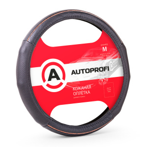 Кожаная оплётка руля AUTOPROFI AP-1060 BK/BK (M) Кожаная оплётка руля AUTOPROFI AP-1060 BK/BK (M)