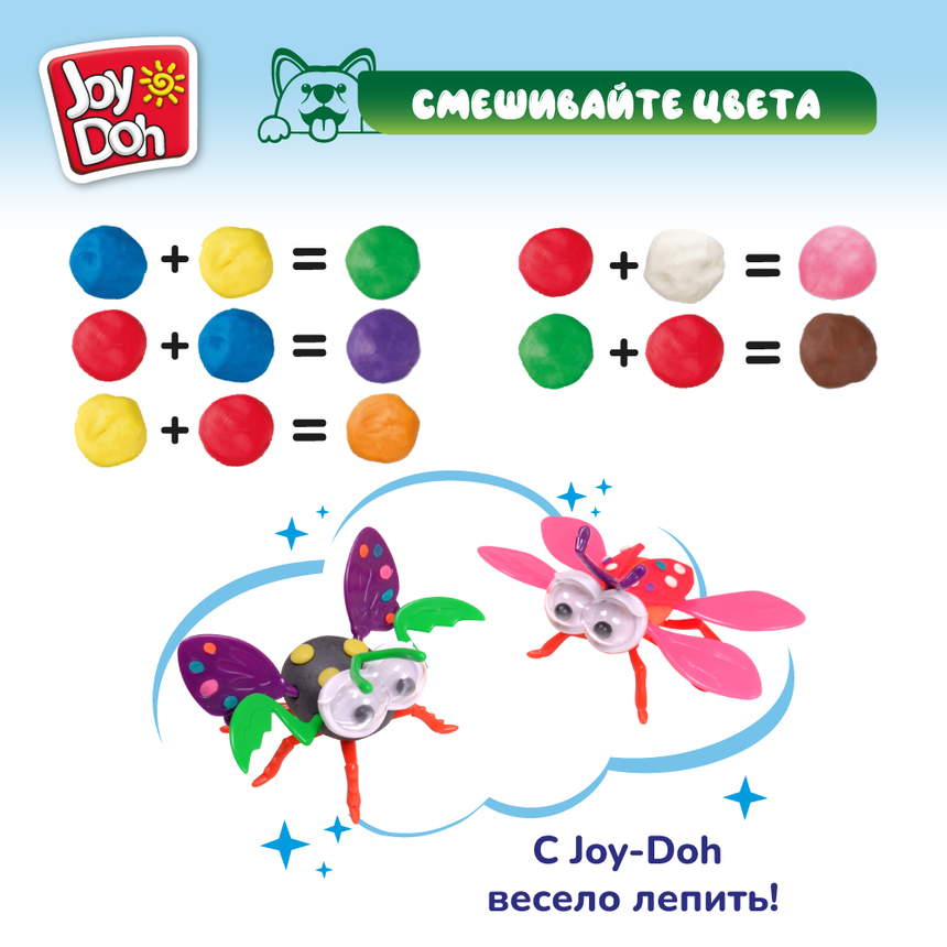 Масса для лепки Joy-Doh, набор ЖУКИ BUGS-150 pot Масса для лепки Joy-Doh, набор ЖУКИ BUGS-150 pot