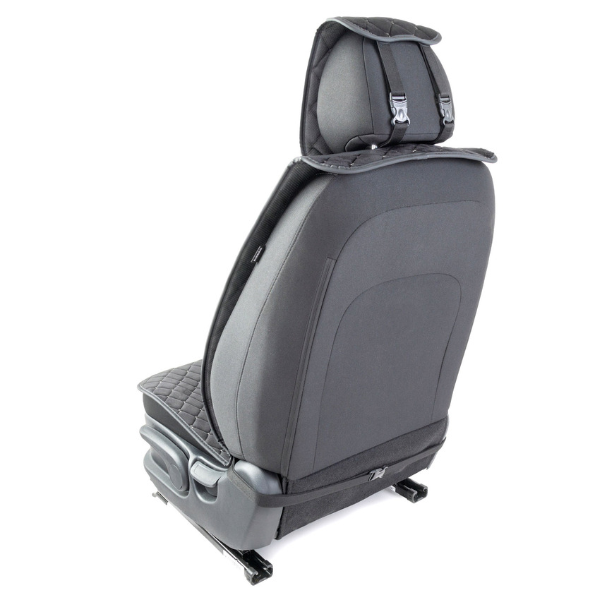 Накидки на передние сиденья "Car Performance", 2 шт., алькантара CUS-1012 BK/GY Накидки на передние сиденья "Car Performance", 2 шт., алькантара CUS-1012 BK/GY