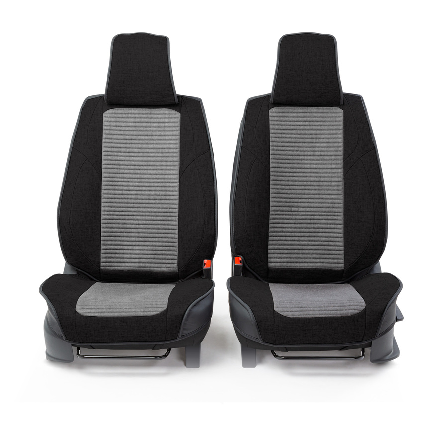 Каркасные 3D накидки на передние сиденья "Car Performance", 2 шт., fiberflax CUS-3024 BK/GY