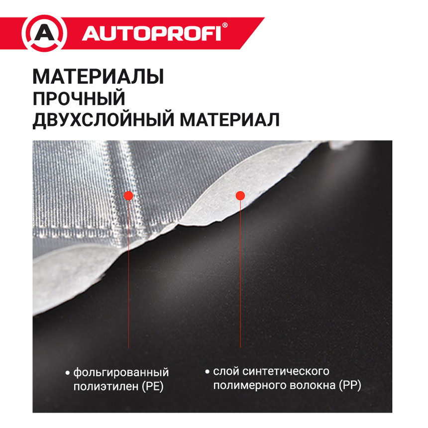 Чехол-накидка на лобовое, заднее и боковые стекла автомобиля 292 х 249 см., AUTOPROFI CAP200