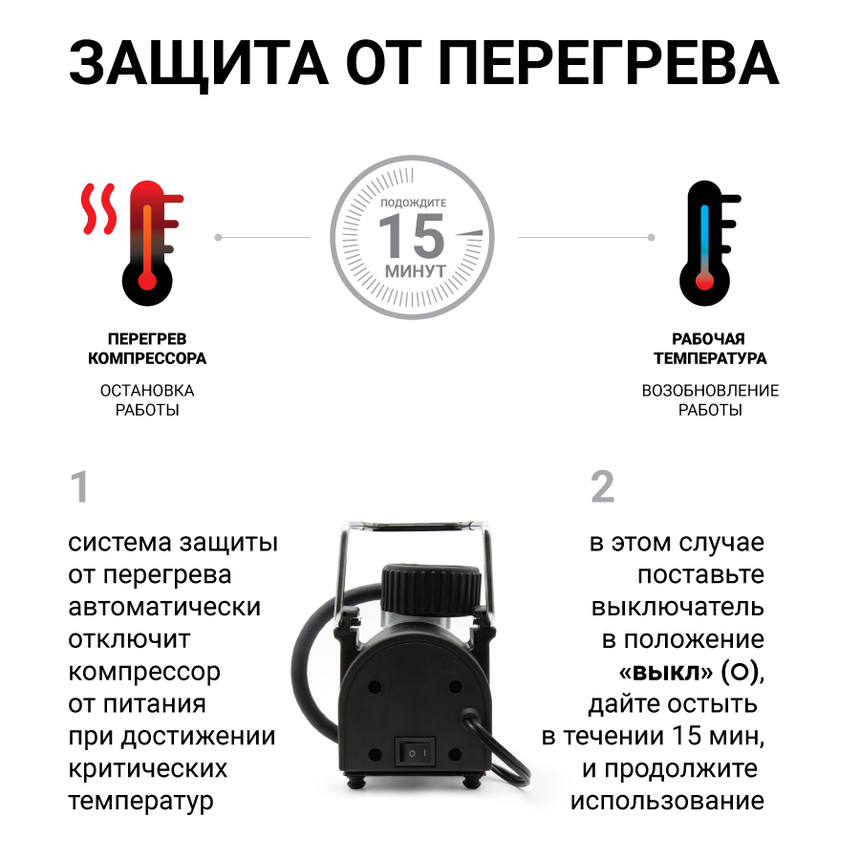 купить Компрессор автомобильный 40 л./мин. AUTOPROFI AK-580 Компрессор автомобильный 40 л./мин. AUTOPROFI AK-580