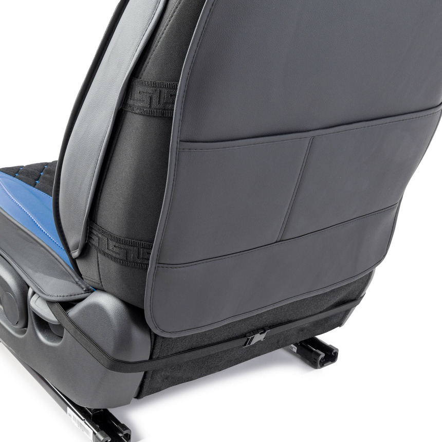 Каркасные 3D накидки на передние сиденья "Car Performance", 2 шт., экокожа/алькантара CUS-3044 BK/BL