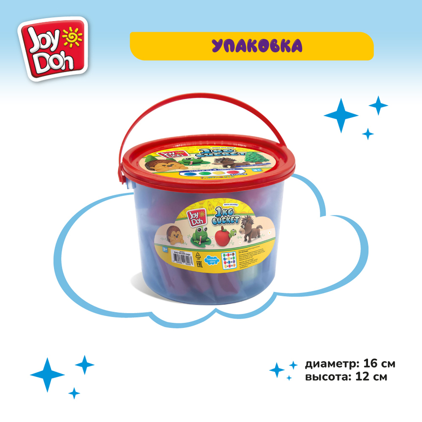 Масса для лепки Joy-Doh, набор МЕГА БАНКА BAG-04/250 mega Масса для лепки Joy-Doh, набор МЕГА БАНКА BAG-04/250 mega