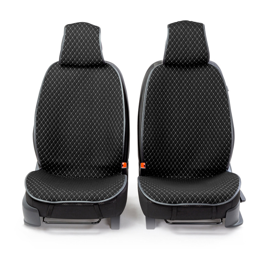 Накидки на передние сиденья "Car Performance", 2 шт., fiberflax CUS-1052 BK/GY Накидки на передние сиденья "Car Performance", 2 шт., fiberflax CUS-1052 BK/GY