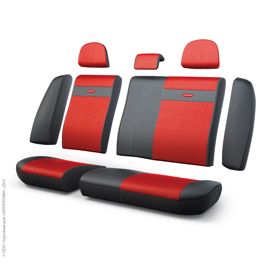 Чехлы на сиденья трансформеры задний ряд TRS-002G BK/RD