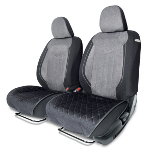 Накидки на нижнюю часть переднего сиденья AUTOPROFI, алькантара ALC-0210 BK/GY