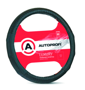 Кожаная оплётка руля AUTOPROFI AP-1040 BK (M)