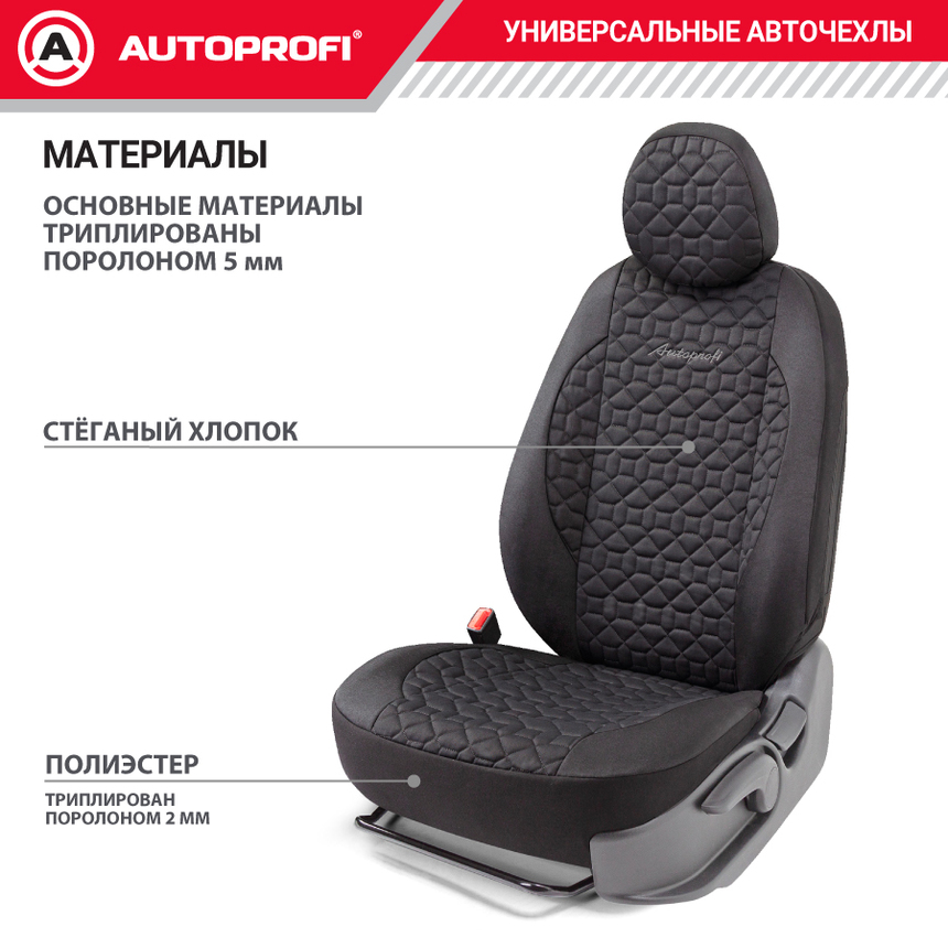 Комплект чехлов на сиденья SOFT, материал хлопок SFT-0405 BK/BK Комплект чехлов на сиденья SOFT, материал хлопок SFT-0405 BK/BK
