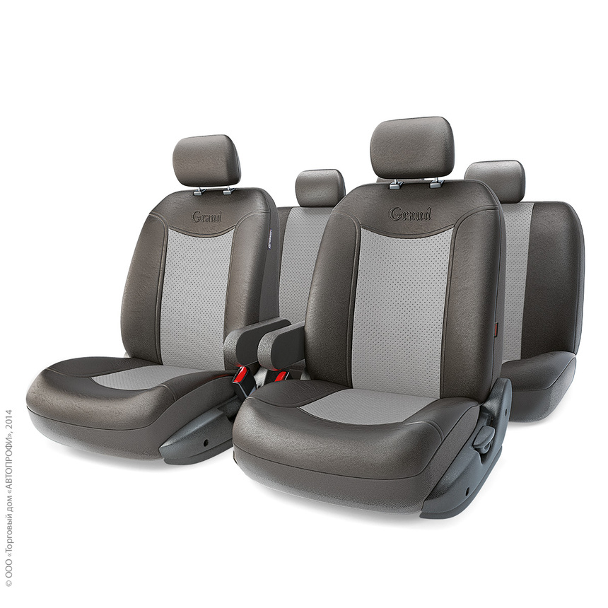Чехлы на сиденья универсальные экокожа GRAND FULL GND-1305GF BK/D.GY