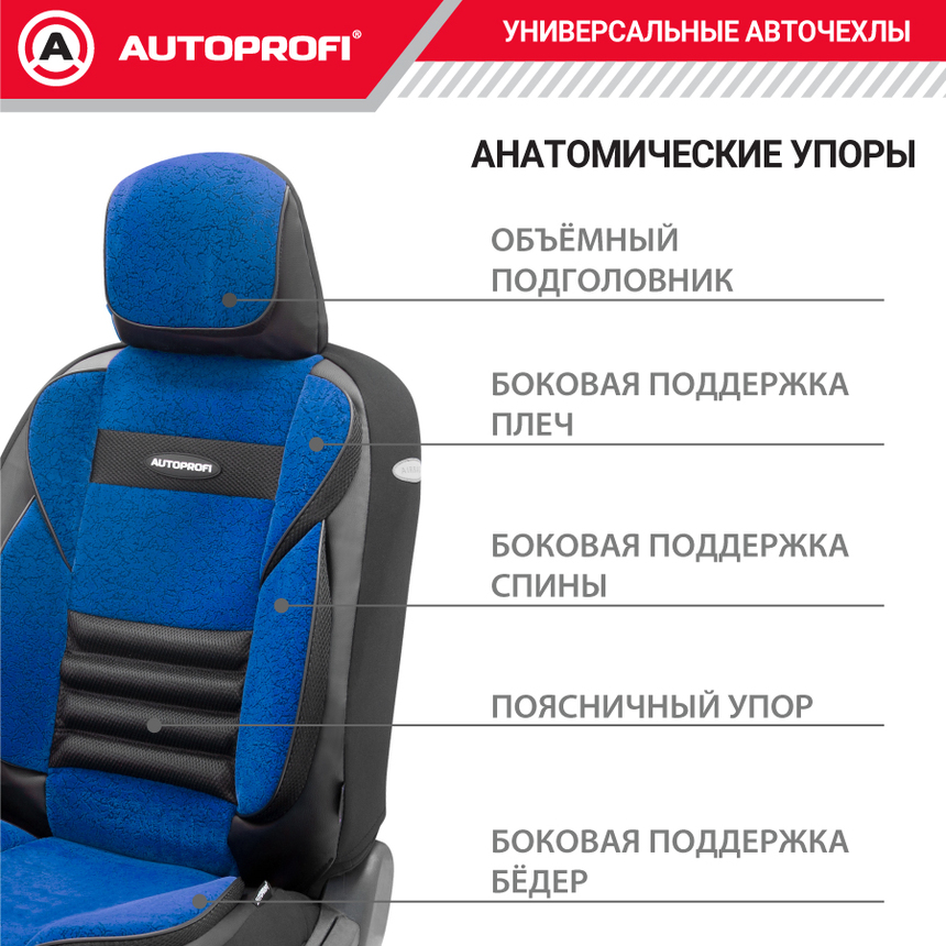 Чехлы на сиденья универсальные MULTI COMFORT MLT-1105GV BK/BL Чехлы на сиденья универсальные MULTI COMFORT MLT-1105GV BK/BL