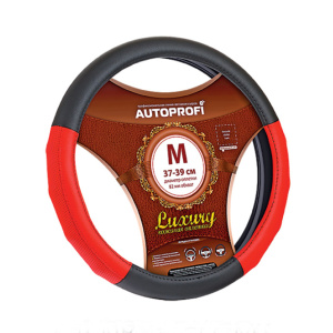Кожаная оплётка руля AUTOPROFI AP-1030 BK/RD (M) Кожаная оплётка руля AUTOPROFI AP-1030 BK/RD (M)