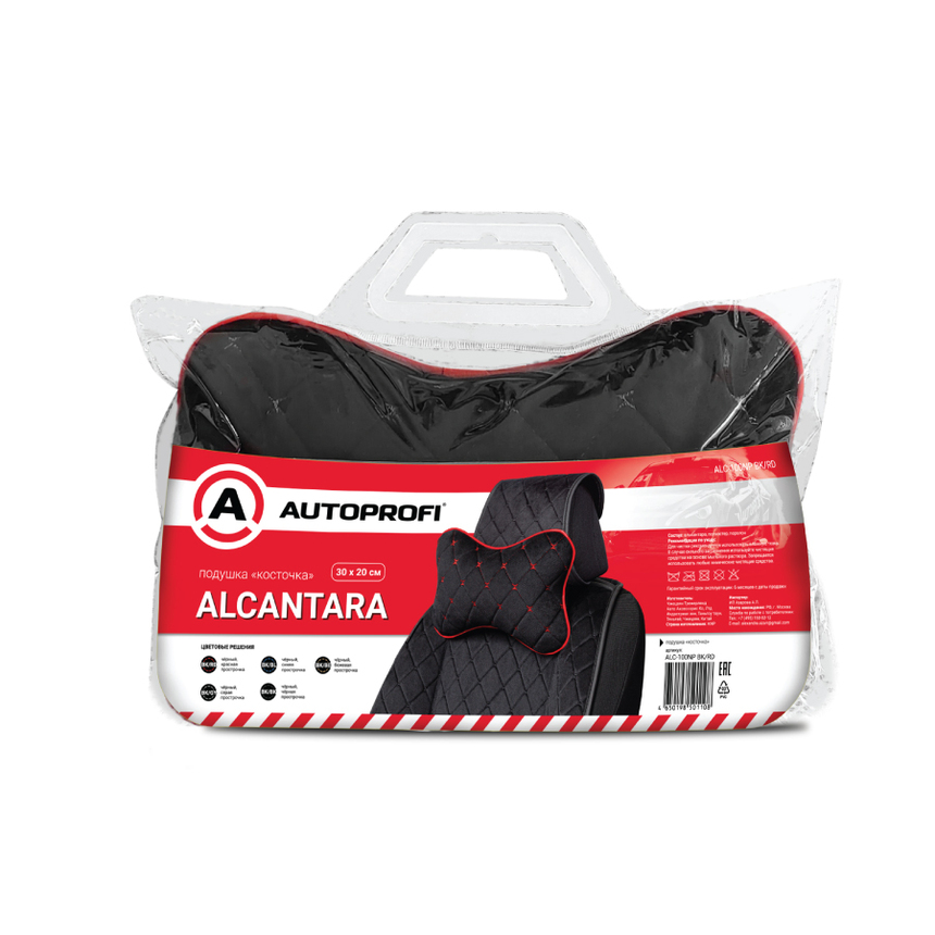 Подушка "косточка" AUTOPROFI, размер 30х20 см ALC-100NP BK/RD Подушка "косточка" AUTOPROFI, размер 30х20 см ALC-100NP BK/RD