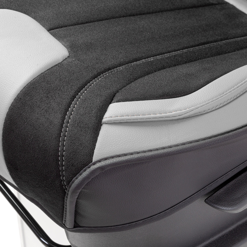 Каркасные 3D накидки на передние сиденья "Car Performance", 2 шт., экокожа/алькантара CUS-3034 BK/GY