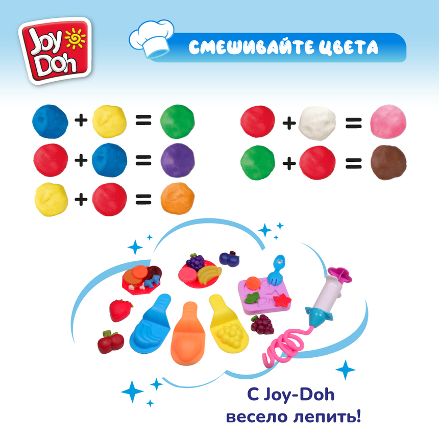 Масса для лепки Joy-Doh, набор ФРУКТОВОЕ РАЗНООБРАЗИЕ FRUT-168 pot Масса для лепки Joy-Doh, набор ФРУКТОВОЕ РАЗНООБРАЗИЕ FRUT-168 pot