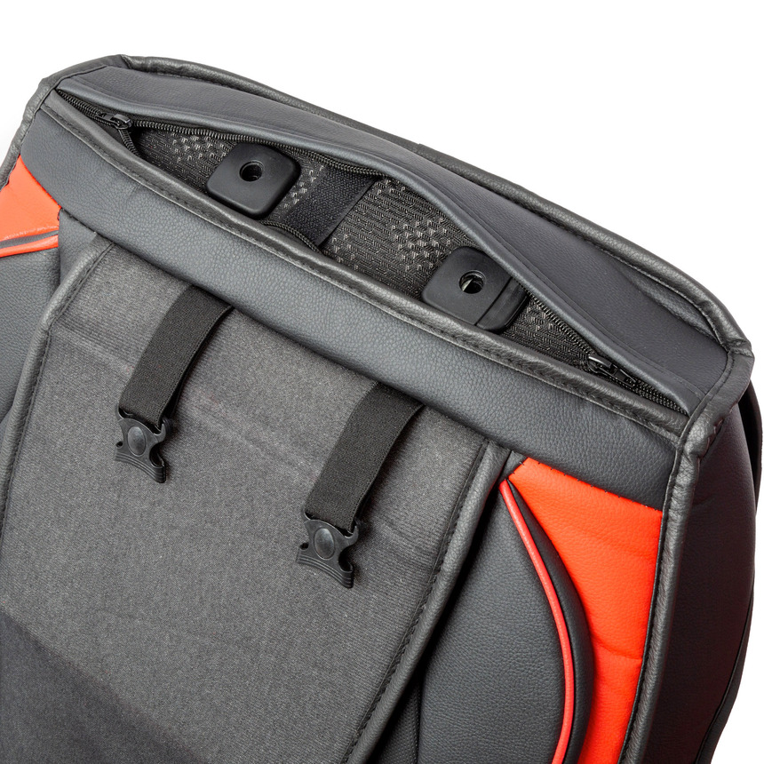 Каркасные 3D накидки на передние сиденья "Car Performance", 2 шт., экокожа CUS-3012 BK/RD