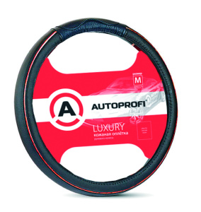 Кожаная оплётка руля AUTOPROFI AP-1080 BK/BK (M) Кожаная оплётка руля AUTOPROFI AP-1080 BK/BK (M)