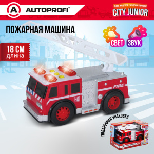 Пожарная машина CITY JUNIOR со световыми и звуковыми эффектами 18 см JU-018/FIRE