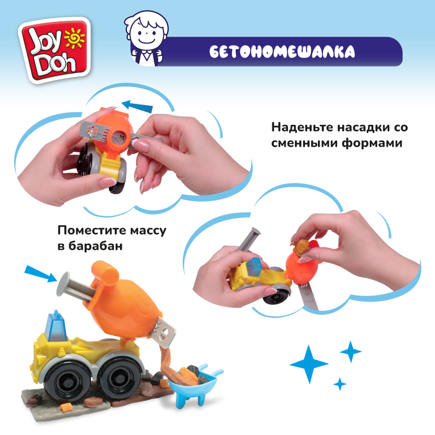 Масса для лепки Joy-Doh, набор БЕТОНОМЕШАЛКА TRUK-224 pot