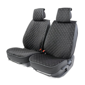 Каркасные накидки на передние сиденья "Car Performance", 2 шт., алькантара CUS-2012 BK/GY