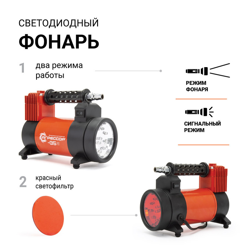 купить Компрессор воздушный АГРЕССОР, 35 л./мин. AGR-35L Компрессор воздушный АГРЕССОР, 35 л./мин. AGR-35L