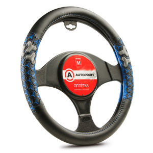Оплётка руля AUTOPROFI экокожа AP-2050 BK/BL (M) Оплётка руля AUTOPROFI экокожа AP-2050 BK/BL (M)