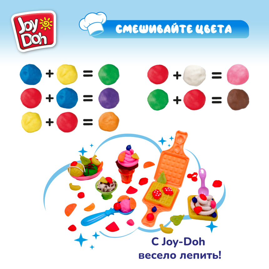 Масса для лепки Joy-Doh, набор МОРОЖЕНОЕ И ВАФЛИ WAFF-168 pot Масса для лепки Joy-Doh, набор МОРОЖЕНОЕ И ВАФЛИ WAFF-168 pot