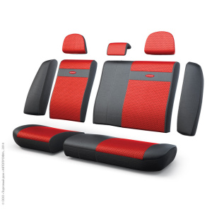Чехлы на сиденья трансформеры задний ряд TRS-002G BK/RD Чехлы на сиденья трансформеры задний ряд TRS-002G BK/RD
