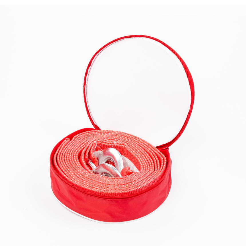 Трос буксировочный ленточный "AUTOPROFI" 10 т, 5 м, 2 крюка, сумка TRL-100/1