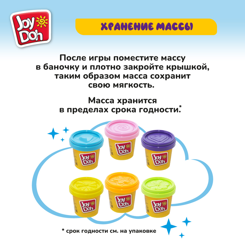 Масса для лепки Joy-Doh, 1 баночка (112 г) на дисплее POT-01/112 PDQ Масса для лепки Joy-Doh, 1 баночка (112 г) на дисплее POT-01/112 PDQ