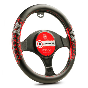 Оплётка руля AUTOPROFI экокожа AP-2050 BK/RD (M) Оплётка руля AUTOPROFI экокожа AP-2050 BK/RD (M)