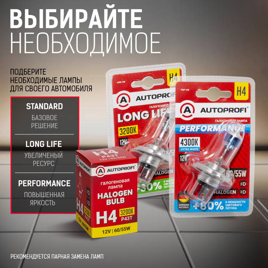 Лампа галогенная STD-H4