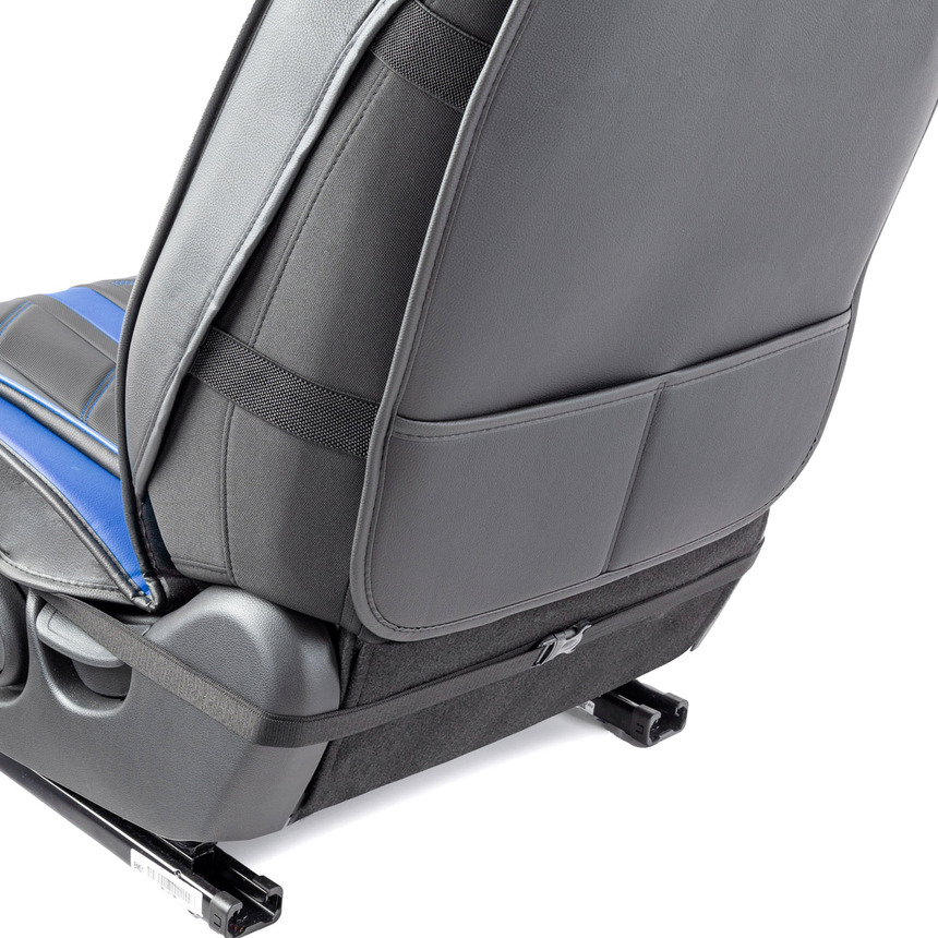 Каркасные 3D накидки на передние сиденья "Car Performance", 2 шт., экокожа CUS-3012 BK/BL