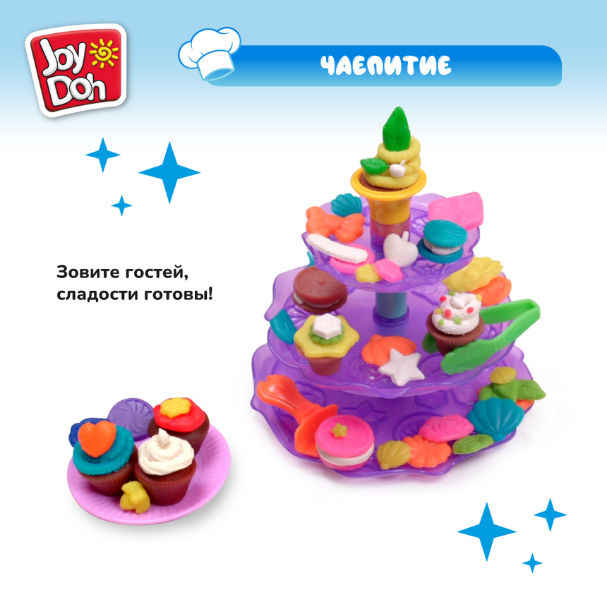 Масса для лепки Joy-Doh, набор БАШНЯ СЛАДКОЕЖКИ CUPC-200 pot Масса для лепки Joy-Doh, набор БАШНЯ СЛАДКОЕЖКИ CUPC-200 pot