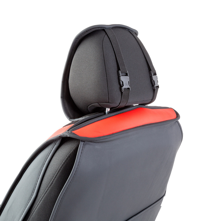 Каркасные 3D накидки на передние сиденья "Car Performance", 2 шт., экокожа/алькантара CUS-3044 BK/RD