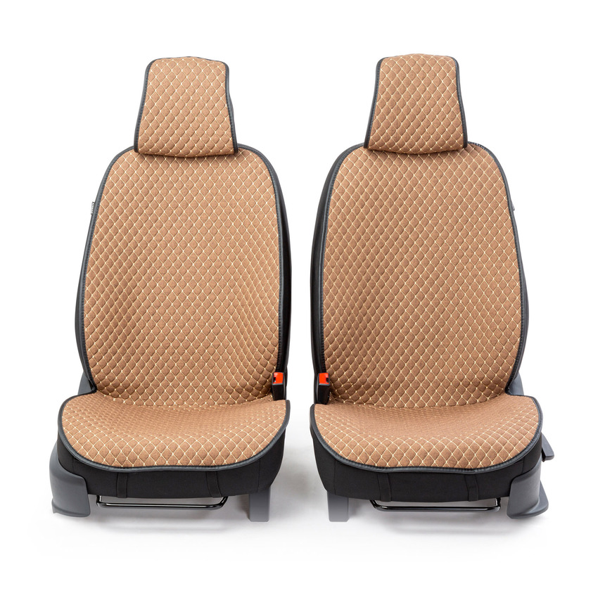 Накидки на передние сиденья "Car Performance", 2 шт., fiberflax CUS-1052 BR/BE Накидки на передние сиденья "Car Performance", 2 шт., fiberflax CUS-1052 BR/BE
